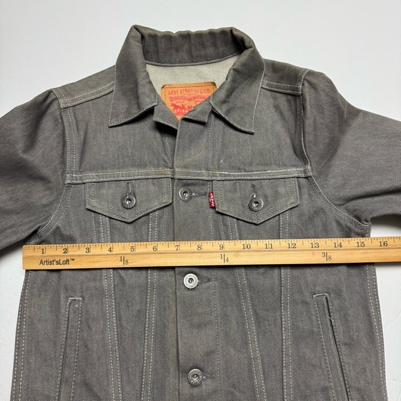 RARE Levi’s Southside University Denim Trucker Jacket In Grey Size: S (8-10) - Picture 6 of 12